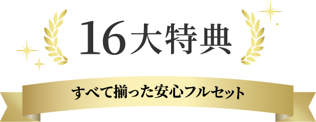16大特典 すべて揃った安心フルセット